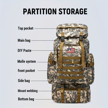 Tactical Backpack for Men & Women – Lightweight Packable Hiking Backpack 21L, Multi-Compartment Camping Rucksack with Adjustable Straps, Waterproof Outdoor Daypack for Camping, Trekking & Travel