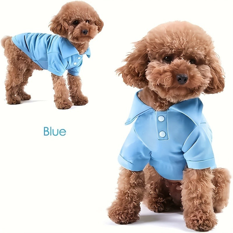 Dog Polo Shirt 6-Pack Collared T-Shirt Breathable Pullover – 100% Polyester All-Season Pet Outfit for Small Medium Dogs & Cats, Boy & Girl Puppy Kitten Apparel, Sizes XS to XL