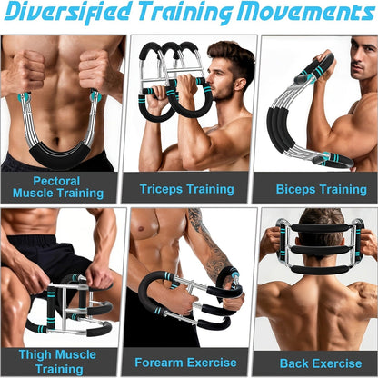 Arm Strength Trainer Three-Bar Chest Expander, Adjustable Multi-Level Resistance, Portable Detachable Forearm & Chest Workout Device for Home Gym, Strength Training & Muscle Building