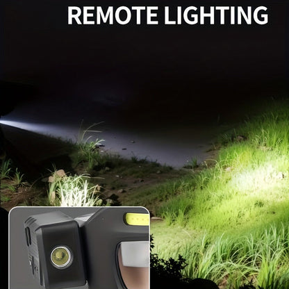 LED Headlamp Glasses Light - USB Rechargeable Head Torch with Rotatable Beam, Adjustable Brightness & Strobe Mode for Night Running, Cycling, Fishing & Outdoor Work