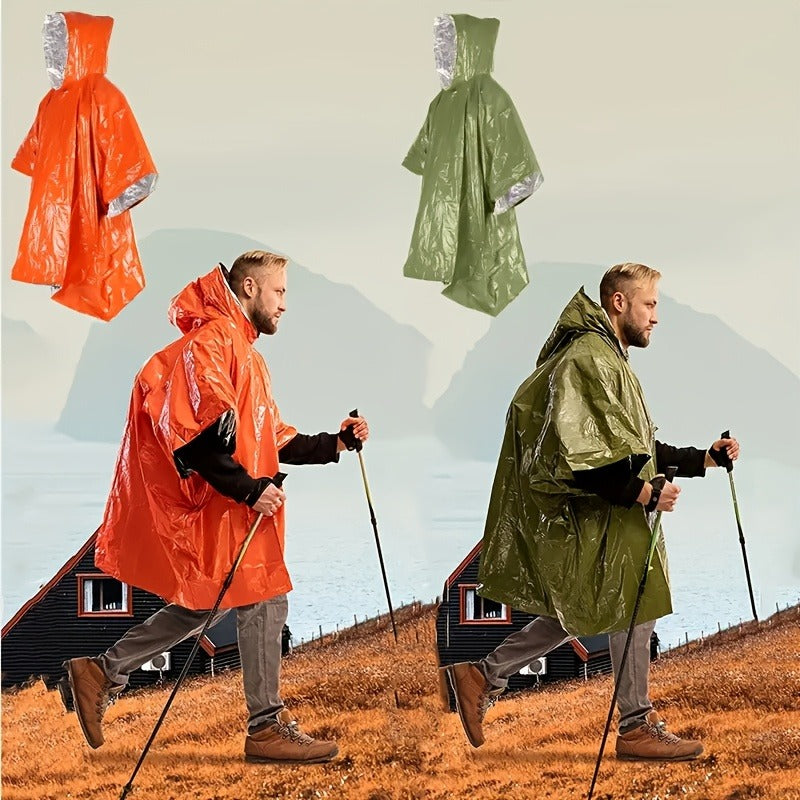 Emergency Rain Poncho 4 Pack & 14 Pack – Retains 90% Body Heat, Reusable Waterproof Raincoat for Men Women Adults, Camping Hiking Survival Kit Gear