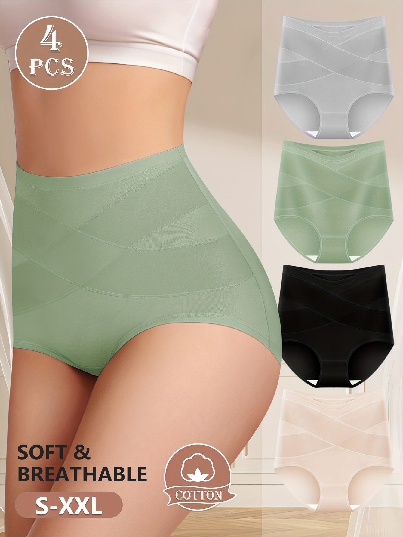 Women’s 4-Pack High-Waist Shapewear Briefs - Tummy Control Support Style 2693