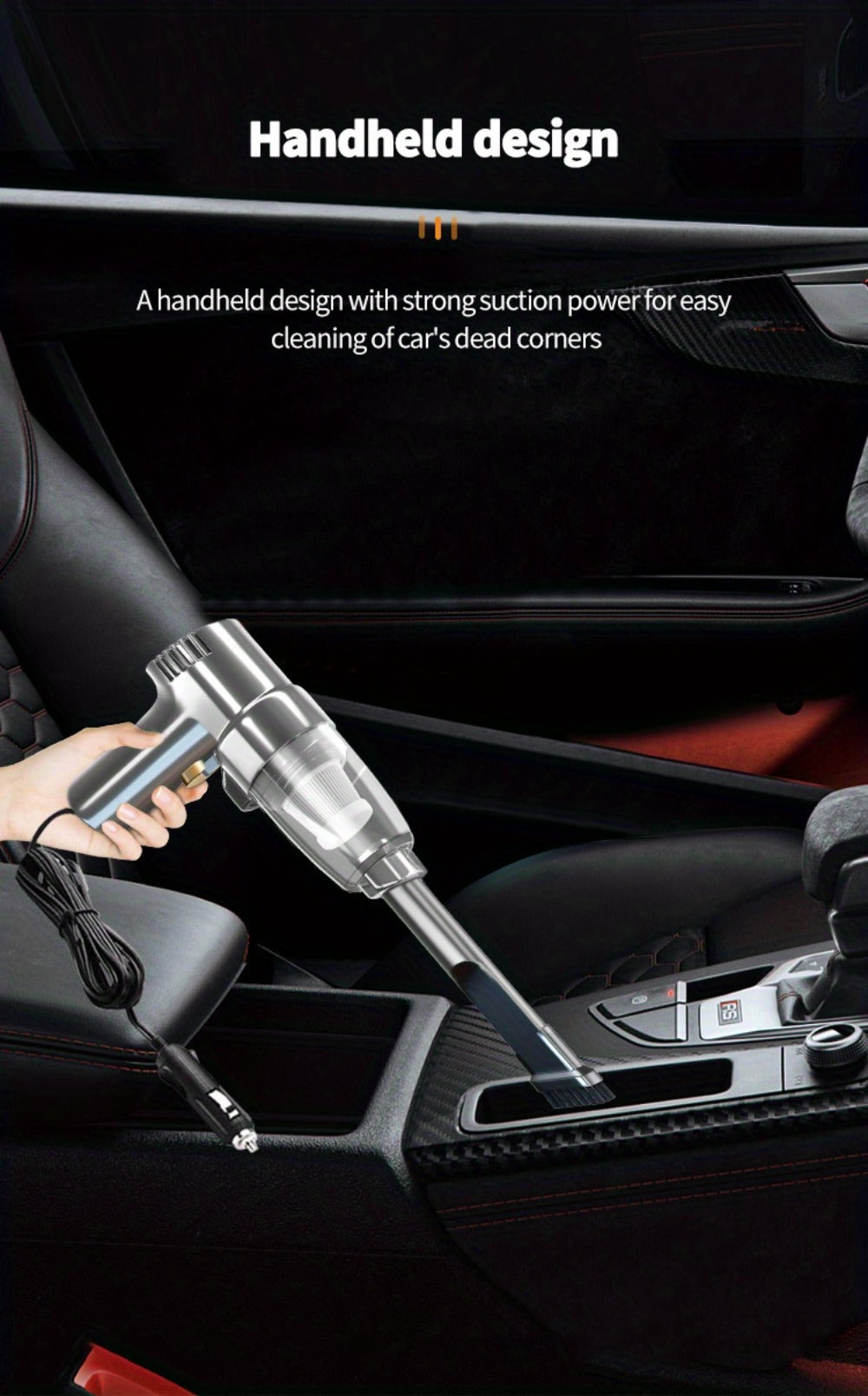 Handheld Car Vacuum Cleaner Corded - 3KPA Powerful Suction, 3M Power Cord, Lightweight Portable Auto Vacuum for Cars Trucks & Home, Single-Point Exhaust, No Battery Needed, 5 Colors