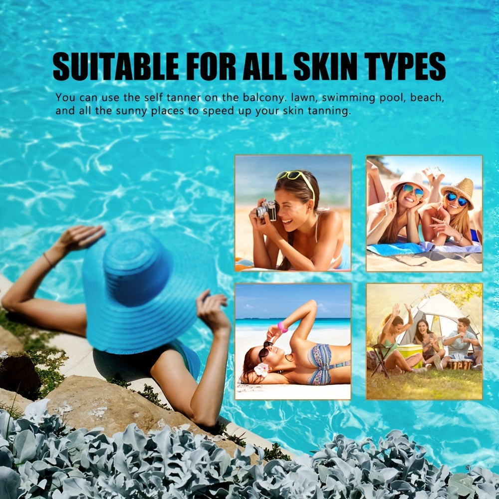 Sunless Self Tanner Lotion 200ml Fast Bronzing Streak-Free — Natural Sun-Kissed Bronze Glow for Body Legs Arms Face, Self Tanning Cream for Women Men All Skin Types Year-Round Indoor Tan 6.76oz