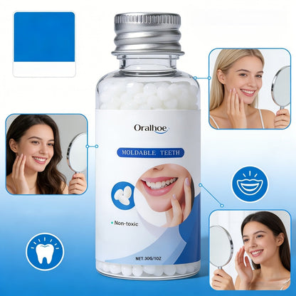 Temporary False Tooth Kit DIY Cosmetic Dental Repair Moldable Thermoplastic Realistic Fit for Missing Broken Chipped Teeth Secure for Eating Daily Wear Men Women Elderly 30g