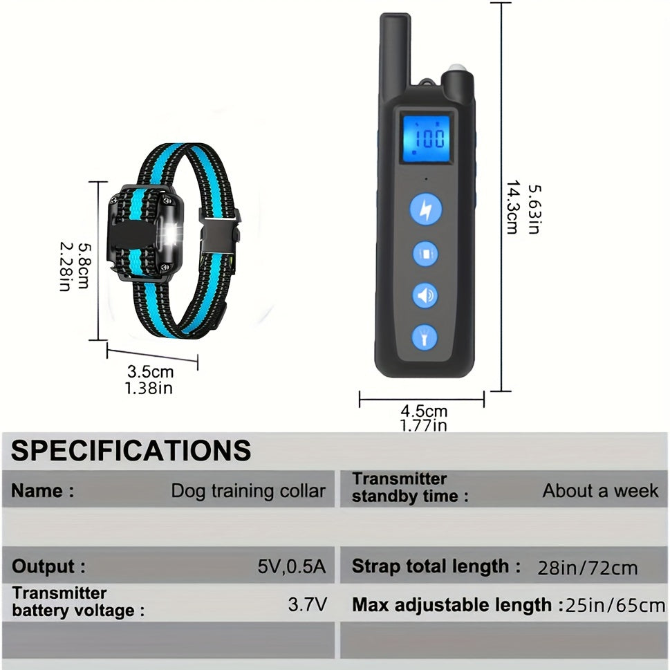 Remote Dog Training Collar 2600ft Rechargeable - Vibration & Sound Modes Adjustable Nylon Strap USB Charging for Small to Large Dogs 1, 2 or 3 Dog Sets