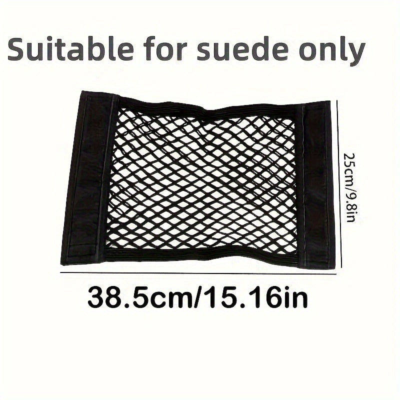 Heavy-duty Car Trunk Organizer, Double-layer Mesh Storage Bag with Elastic Edges and Hook-and-loop Fasteners - Suitable for SUVs, Sedans, Trucks - Securely Holds Bottles, Tools, Fire Extinguishers - Easy-to-install Car Interior Accessory