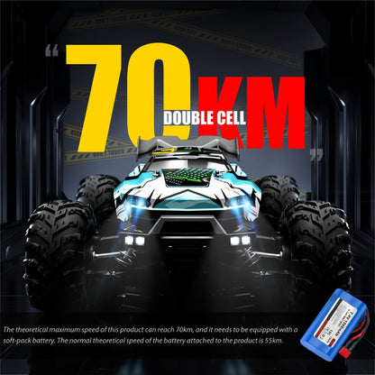 70KM/H High-Speed RC Off-Road Car 1:16 Scale 4WD – 2.4GHz Remote Control Truck with Simulation Structure, All-Terrain Monster Truck for Kids & Adults, Birthday Gift, Red Blue Black