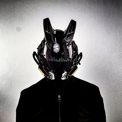 LED Wireless Cyberpunk Mask Light Up – Remote Control Sci-Fi Face Mask for Halloween, Bar Club Rave Party, Stage Performance & Photo Prop, Cool Gift for Men Adults, Black