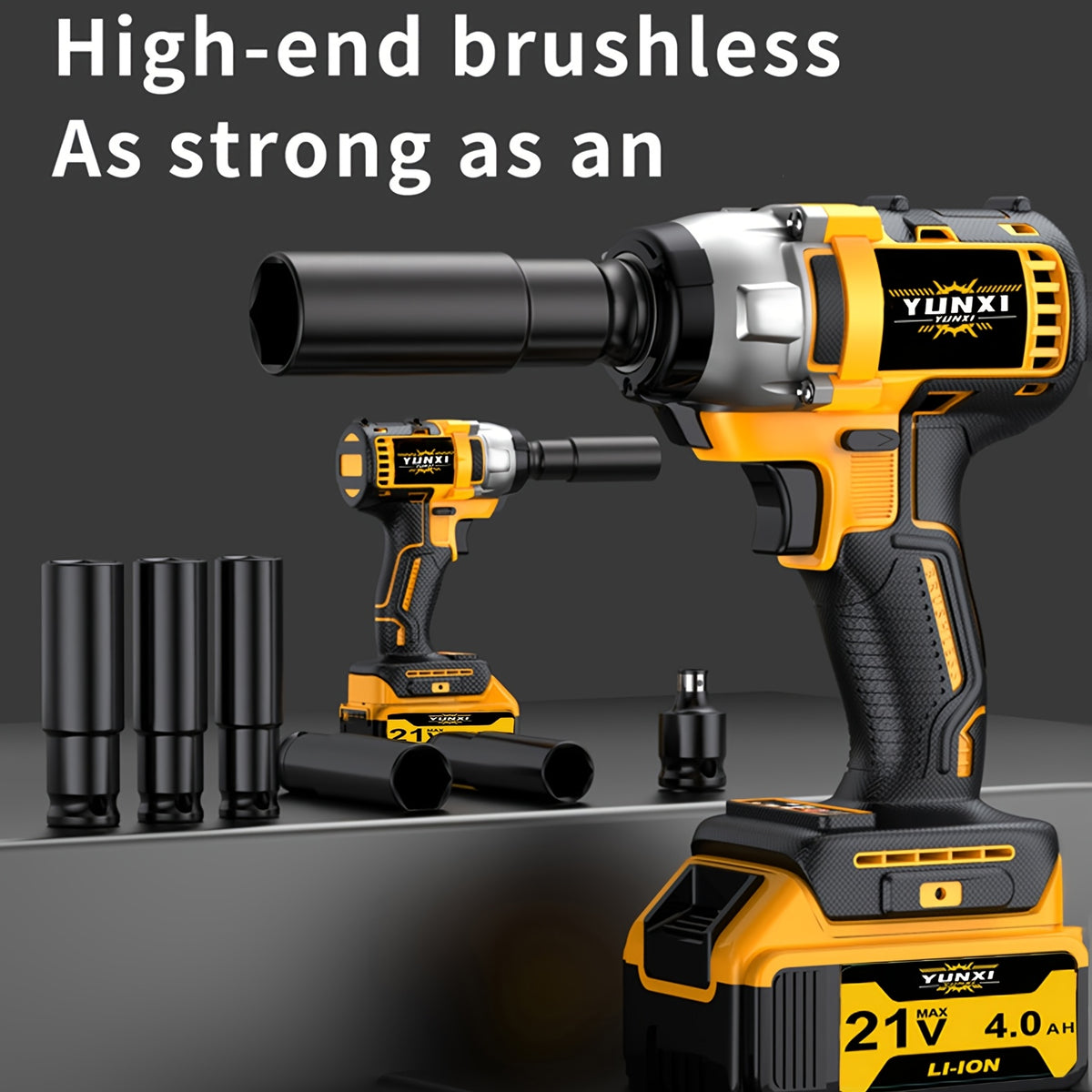 21V Wireless Impact Wrench, Impact Wrench High Torque, Wireless Wrench Kit Tools, Equipped with 4000mAh Battery, Rechargeable Battery. Wireless Drill/driver Compatible with Car, Motorcycle Repair - An Ideal Gift for Mechanics, DIY Enthusiasts And Men
