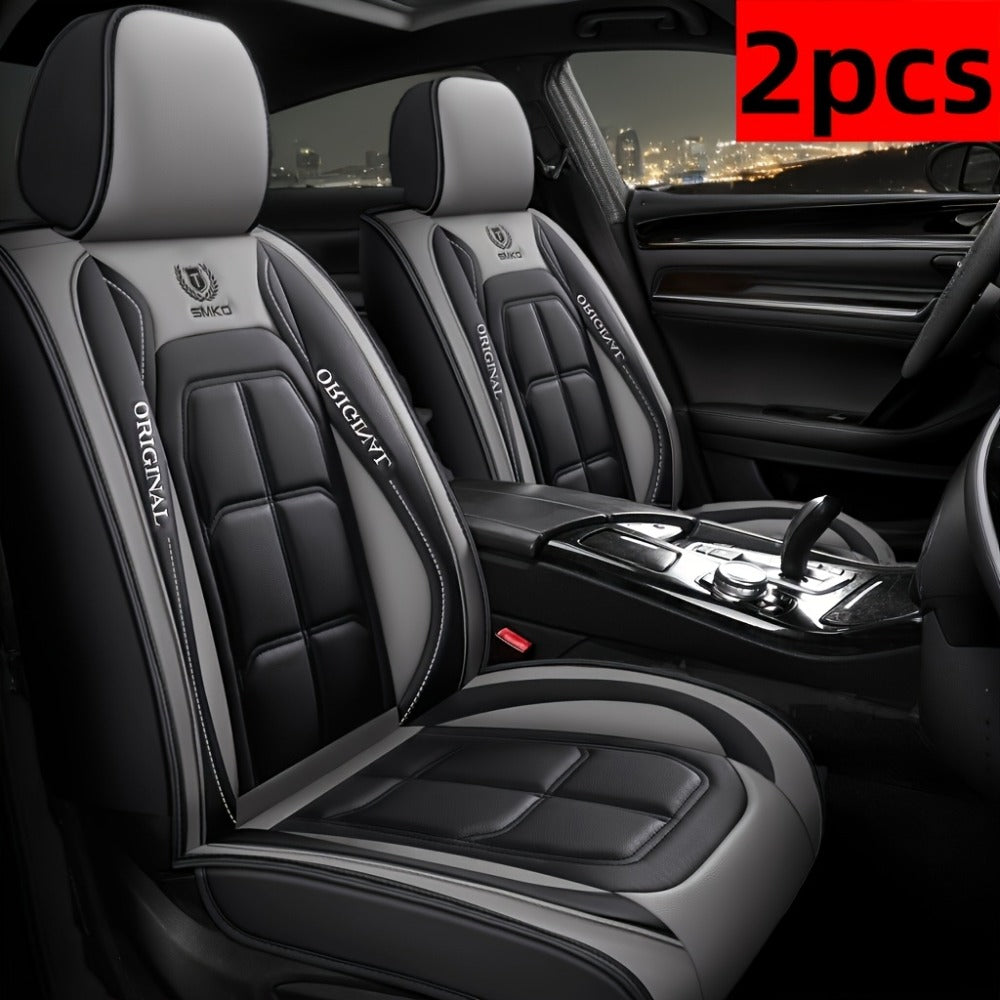 Car Seat Covers Faux Leather – Sporty Full-Coverage for Driver & Passenger, Universal Fit for Sedans, SUVs & Trucks, Green & Blue