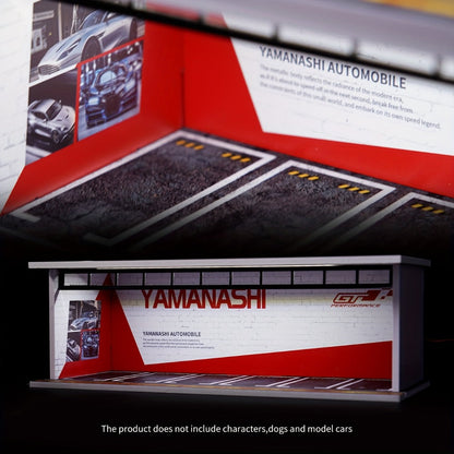 1/64 Scale Diecast Display Case with LED Light & Clear Acrylic Cover – Parking Garage Diorama Showcase with 6 Spaces for Die-Cast Model Cars, Collector Gift