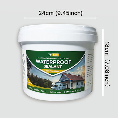 11.02LB Transparent Waterproof Sealant - Fast-Drying Clear Adhesive for Rvs, Boats, Pipes, Tiles, Asphalt Roofs & More - Multi-Surface Leak Repair & Crack Sealing, Emergency Fix for Outdoor Walls, Roofs, Gutter, Window, Roof Sealant, Boat Maintenance