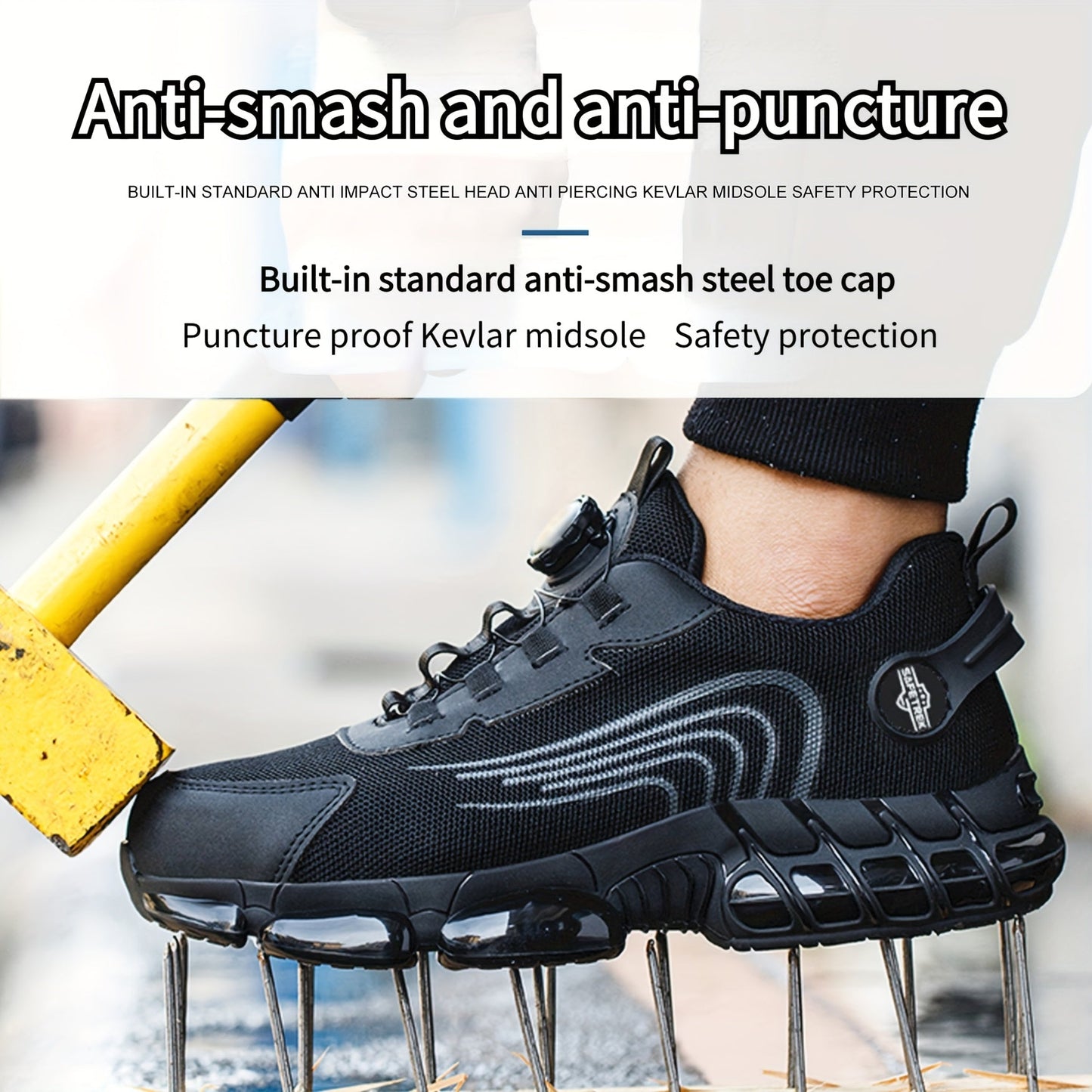 Men's Work & Safety Shoes - Puncture Resistant & Lightweight Design