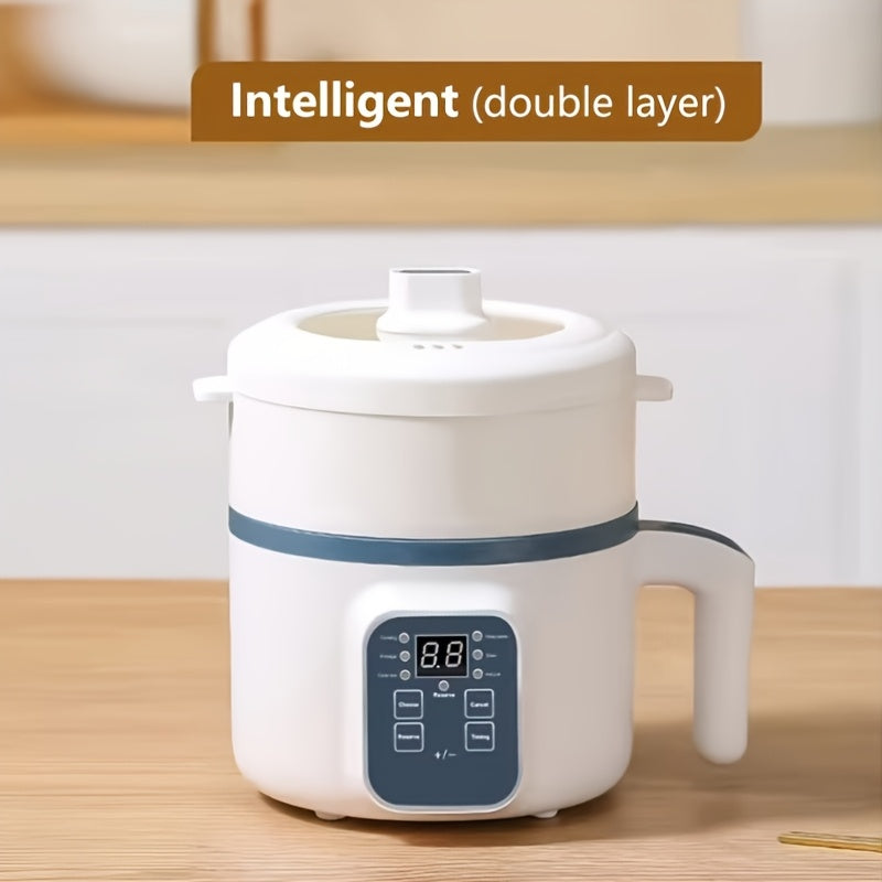 Electric Hot Pot 1.7L Multifunctional | 6 Cooking Modes Steam & Cook Non-Stick Mini Electric Cooker with Overheat & Dry Protection for 1-2 People – Rice, Soup, Noodles & More, Single & Double Layer