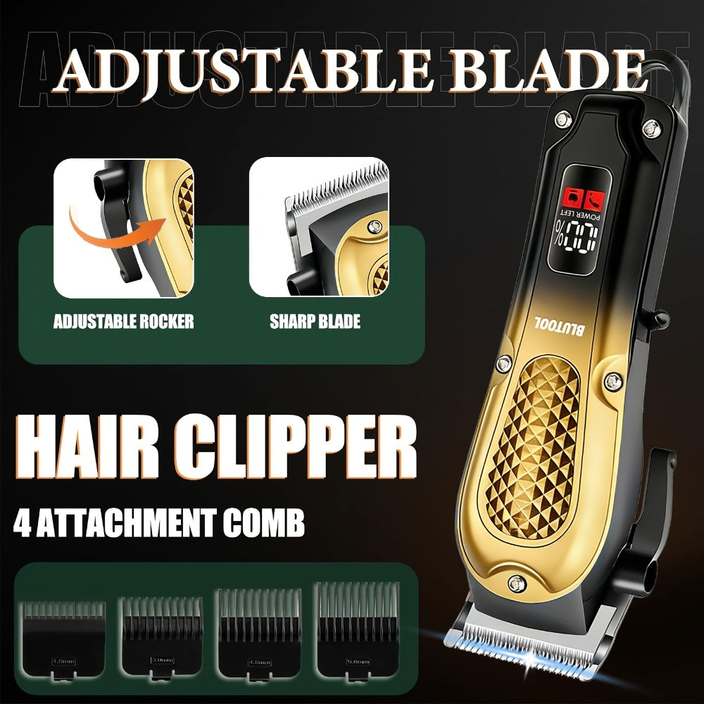 Men's Grooming Kit Hair Clipper & Electric Shaver USB Rechargeable Cordless LED Display – Precision Beard Trimmer Face Shaver Set for Hair Trimming Styling, Grooming Gift for Dad Husband Boyfriend