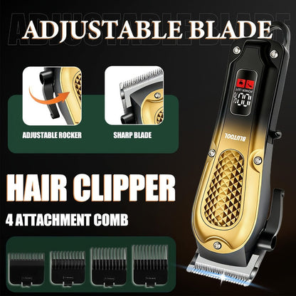 Men's Grooming Kit Hair Clipper & Electric Shaver USB Rechargeable Cordless LED Display – Precision Beard Trimmer Face Shaver Set for Hair Trimming Styling, Grooming Gift for Dad Husband Boyfriend