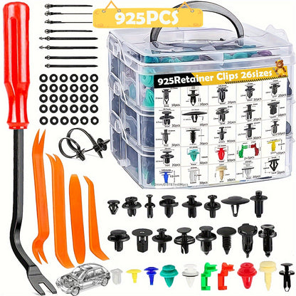 925pcs, 635pcs, 250pcs, 640, 928pcs 113pcs Bumper Retainer Clips, Car Plastic Rivets Fasteners Remover Push Retainer Kit
