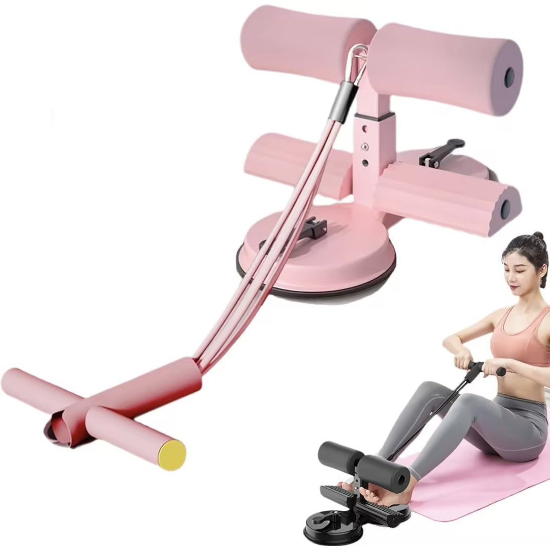 Adjustable Ab Trainer Sit-Up Assistant Device – Abdominal Exercise Equipment for Home Gym, Core Strength Training Aid for Men & Women, Unisex Workout Tool, Available in Black & Pink