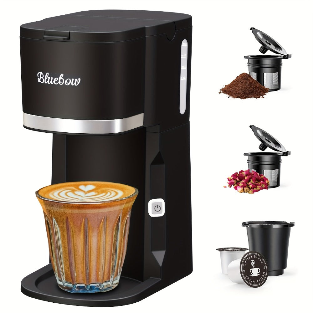 Single Serve Coffee Maker 3-in-1 – Hot & Iced Coffee Machine Compatible with K-Cup Pods, Ground Coffee & Tea, 6-12 oz Brew Sizes, Iced Tea Maker, Compact Countertop Brewer – Black (CM6080/CM6070)