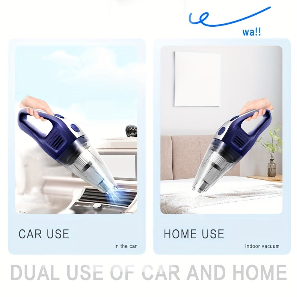 Handheld Cordless Vacuum Cleaner with Powerful Suction – Portable USB Rechargeable Mini Vacuum with Multiple Accessories for Car, Home, Office & Tight Spaces
