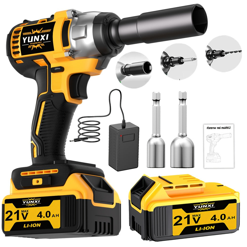 21V Cordless Impact Wrench Kit High Torque Brushless with 4000mAh Rechargeable Battery – Wireless Power Wrench Driver for Car Motorcycle Repair, DIY Home Projects, Gift for Mechanics & Men