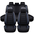 5-Seat Full Set Faux Leather Car Seat Covers - Waterproof All-Weather Protection, Full Surrounded Cushion Protector with Soft Foam Padding, Precise Fit for Cars, Trucks, Sedans & SUVs - Easy Installation, Durable Automotive Interior Accessories (Ideal Chr