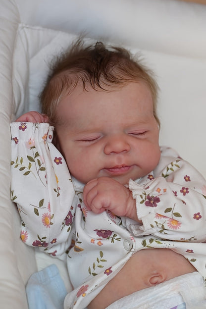 Reborn Baby Doll 19 Inch Full Vinyl Body Lifelike Newborn Girl Doll with Hand-Rooted Hair 3D Painted Skin Clothes Pacifier Bottle Birth Certificate – Perfect Gift for Girls Kids Collectors Birthday Christmas