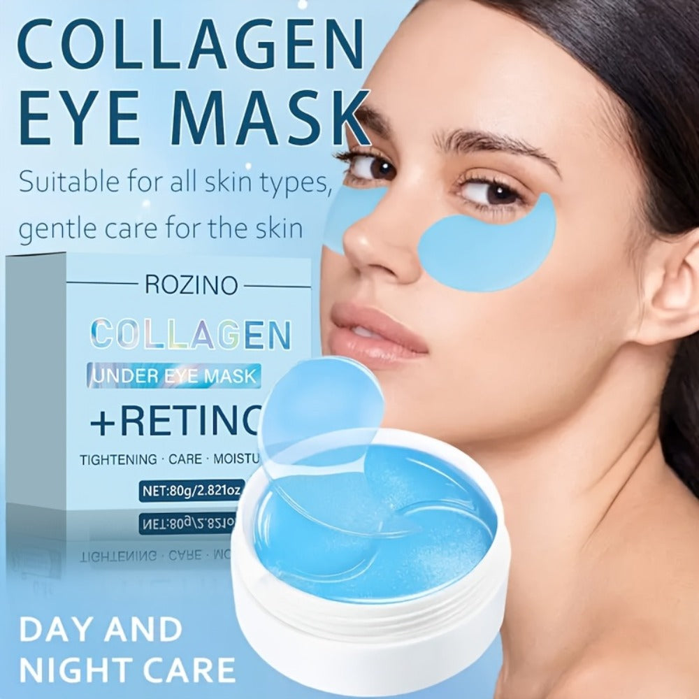 Retinol Collagen Eye Mask 60pcs 80g – Firming Under Eye Patches for Dark Circles, Puffiness, Sagging & Fine Lines, Deep Moisturizing Anti-Aging Eye Pads Gift for Women All Skin Types