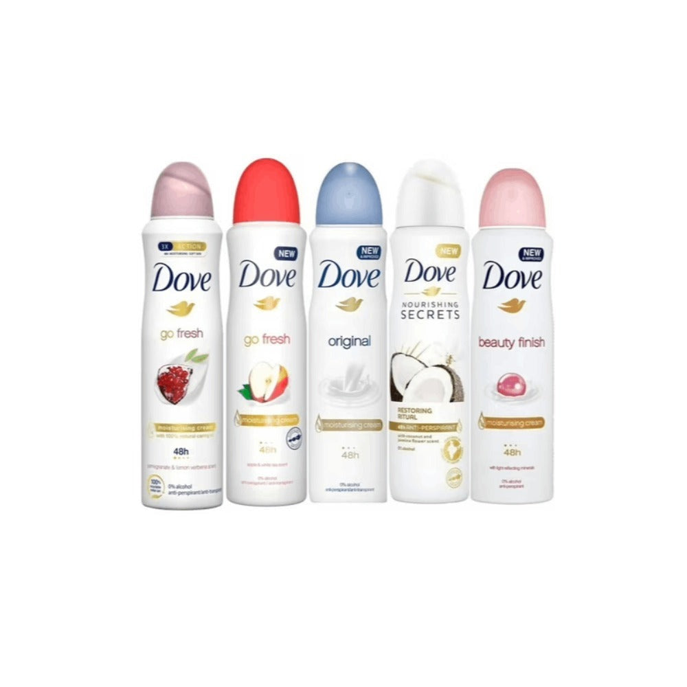 Dove Women Deodorant Spray 150ml Long-Lasting Scent Protection Anti-Perspirant Body Spray for Women – 48H Freshness, Gentle on Skin, Bulk Pack Options