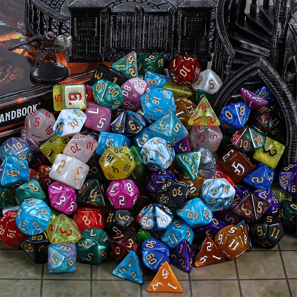 DND Dice Set 182pcs 26 Colors – Complete Polyhedral Dice with Flannel Bag D20 D12 D10 D8 D6 D4 for Dungeons and Dragons RPG MTG Tabletop Games Gift for Gamers