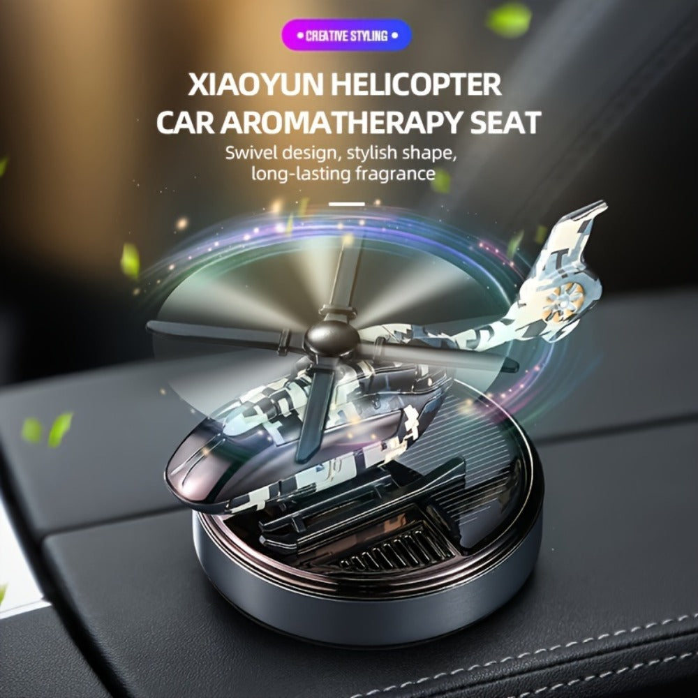 Car Air Freshener Solar Aromatherapy Diffuser Dashboard Helicopter Decoration Perfume Deodorant Auto Interior Accessories Gift for Men Women Alcohol-Free Essential Oil Scent