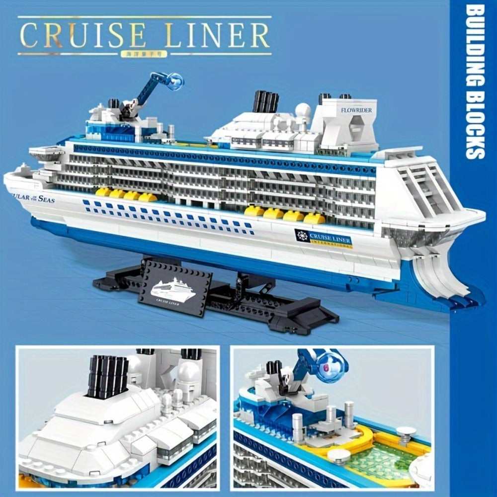 Cruise Ship Building Block Model Kit 2428pcs for Adults Teens – Technic Ocean Liner Construction Set Multicolor ABS Bricks Nautical Collector Display Home Decor Birthday Christmas Gift Ship Lovers
