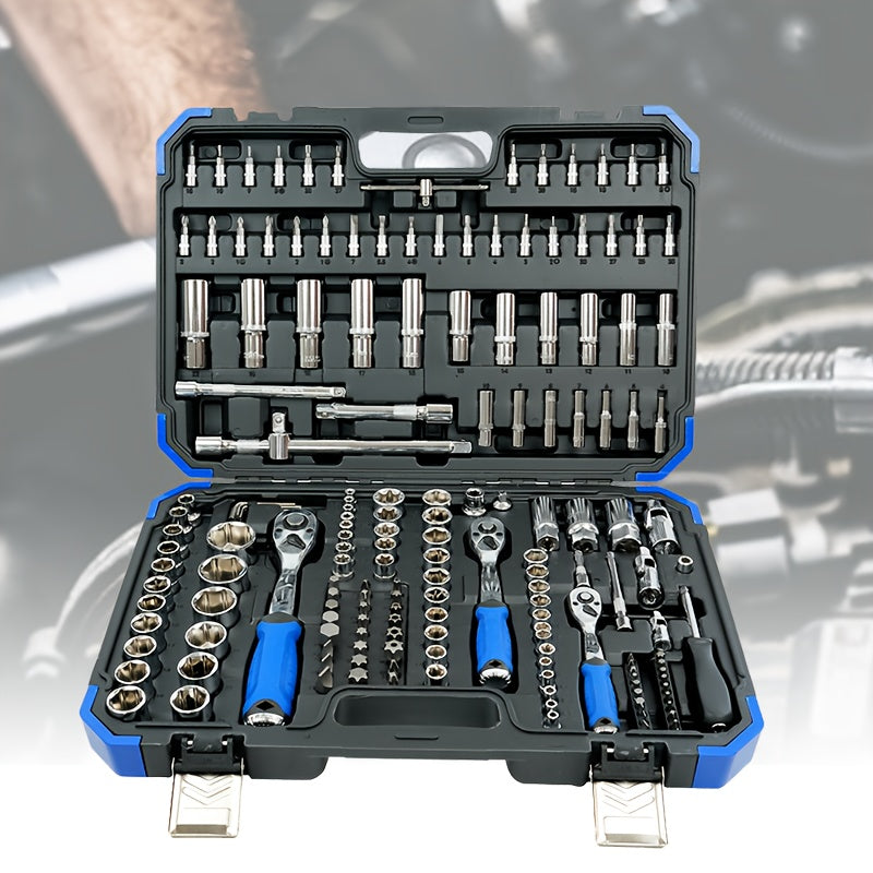 171/130/52/45pcs A Fully Functional Outdoor Emergency Vehicle Repair Tool Kit, An Integrated Solution For Vehicle, Bicycle And Motorcycle Maintenance, A Multi-functional Manual Combination Wrench Set, Without Batteries, For Male Use Only