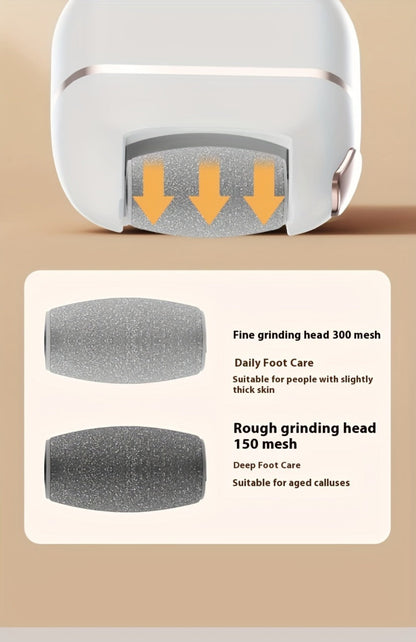 Callus Remover for Feet Electric Rechargeable Foot Grinder with 3 Grinding Heads & 2 Speed Settings – USB Portable Pedicure Tool for Cracked Heels Dry Dead Skin Removal Women Men