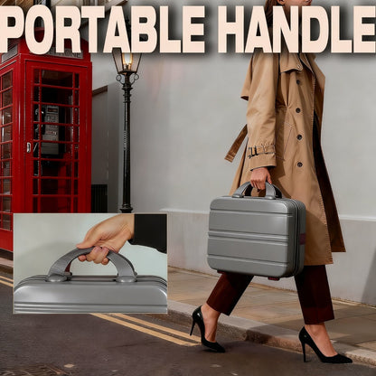 Hard Shell Makeup Travel Case Waterproof Pressure-Proof Portable Cosmetic Suitcase with Elastic Band Luggage Attachment Carry-On Organizer for Women Travel Camping Gym 30x25x15cm