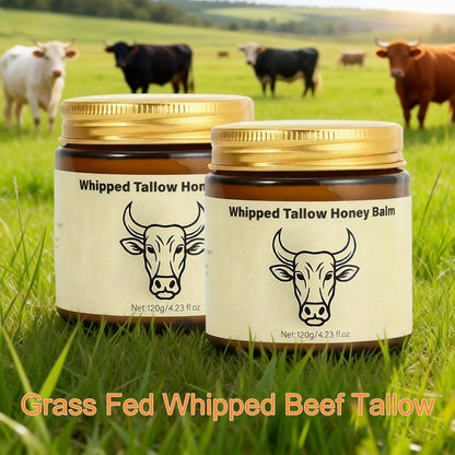 Grass-Fed Butter Whipped Moisturizing Cream 2pcs - Natural Honey-Infused Formula for Face & Body | Deep Hydration, Moisture Lock | Sensitive Skin | Men & Women | Handcrafted
