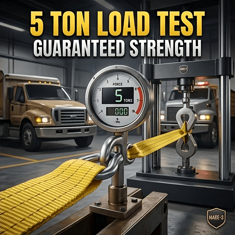 Heavy-Duty Trailer Winch Strap, 4 Meters 13 Feet, 1.3 Tons, 11, 000 Pounds Capacity, Equipped with Forged Steel Hook, Suitable for Emergency Vehicle Rescue Ropes for SUV Trucks, Pickup Trucks, Etc., Essential Kit for Off-Road Rescue Towing Equipment