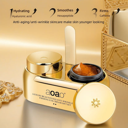 Caffeine Eye Cream Day & Night Set with Peptide, Hyaluronic Acid & Niacinamide – Firms, Brightens & Reduces Dark Circles, Puffiness & Fine Lines | Anti-Aging Eye Essence for Women & Men, All Skin Types