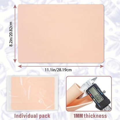 Tattoo Practice Skin Kit – Double-Sided Silicone Training Skin with Transfer Papers for Microneedling, Eyebrow & Lip Tattoo – Soft & Durable Beginner Set (34pcs or 71pcs)
