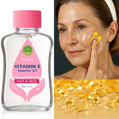 Vitamin E Essential Oil for Face, Neck & Body – Natural Multi-Plant Extract Moisturizing Firming Nourishing Skincare Serum, Hydrating Massage Oil for All Skin Types, Korean Skin Care – 50ml