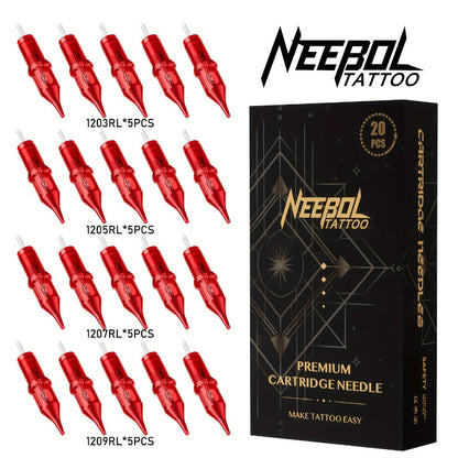 Tattoo Round Liner & Shader Cartridge Needles #10 #12 Assorted Sizes Disposable RL RM Set for Tattooing Beginners & Professional Artists 20/50pcs