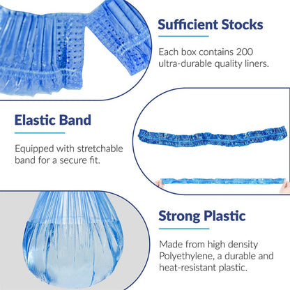 Disposable Pedicure Liners 400 Count XL 48"x48" Blue - Plastic Foot Spa Bowl Liners 9.5 Mic for Pedicure Chair Tub Nail Salon Spa, Hygienic Single-Use Foot Bath Bags, Bulk Pack