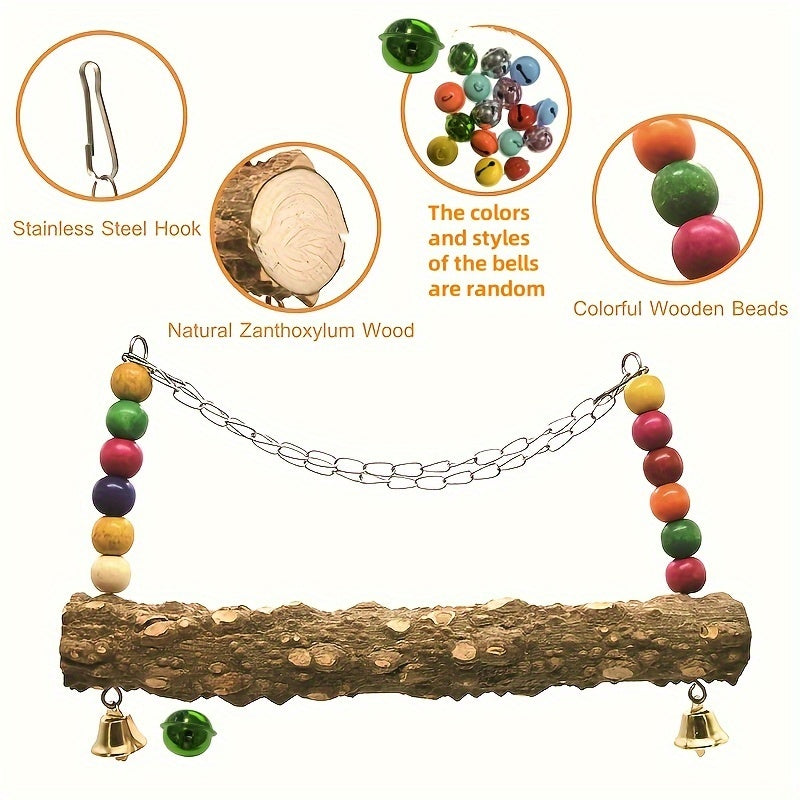 Parrot Swing Toy 2 Pack Chicken Shape Bird Swing for Medium Large Parrots Macaws African Greys Cockatoos Fun Hanging Cage Accessory Bird Enrichment Toy
