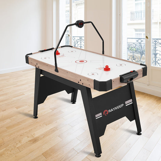 54 Inch Air Hockey Table with LED Scorer – Indoor Arcade Hockey Game Set with 2 Pucks & 2 Pushers, Portable Sports Gaming Table for Game Room, Family & Home Entertainment