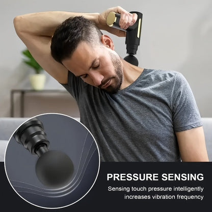 Portable Mini Fascia Gun – USB Rechargeable Muscle Massage Gun with 4 Interchangeable Heads & 6 Speed Modes, Silent Motor Deep Tissue Massager for Back, Neck & Full Body Sports Recovery