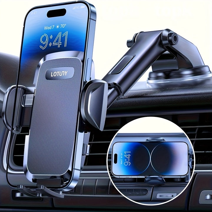 LOTUNY Car Phone Holder, Universal Hands-Free Phone Holders for Your Car, 3-In-1 Phone Mount for Car Air Vent Compatible with Iphone Samsung Google And All 4" to 7.2" Phones