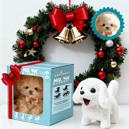 Walking Dog Toy for Kids Soft Furry Interactive Puppy That Walks and Barks with Ribbon Electronic Pet Toy for Boys Girls Toddlers Birthday Christmas Gift Animal Lovers