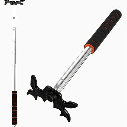 Pool Cue Bridge Head Stick Extender Retractable Billiard Cue Rest Telescopic Bridge Stick with Deer Head Plastic Bridge Head Stainless Steel Shaft for Billiards Snooker Table Sports