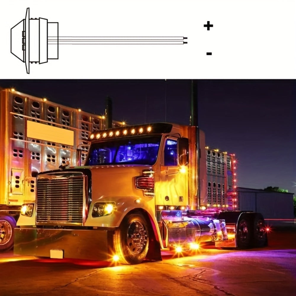 12V LED Marker Lights 12 Pack - Universal DC 12V Side Marker Clearance Lights for Caravan RV Truck ATV Boat Trailer, Amber Red White Blue Available